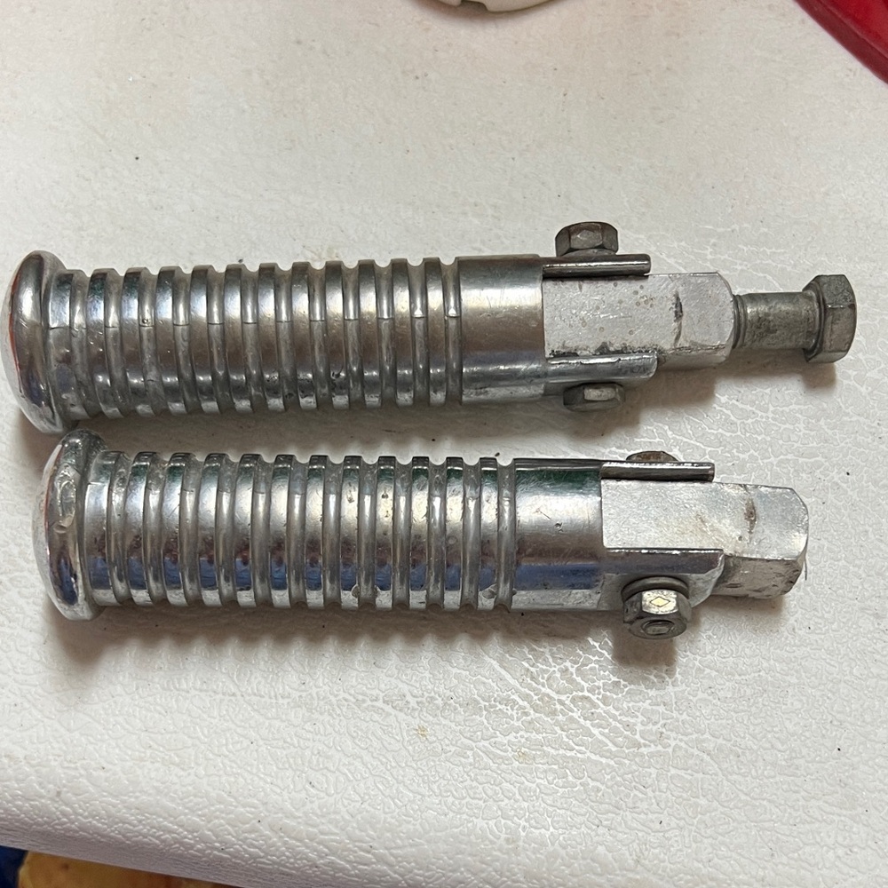 Vintage Chrome O ring Motorcycle foot pegs 5”
